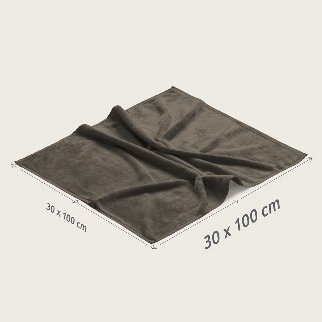 Asciugamano Sportivo in Microfibra Super Assorbente 30x100 cm Grigia – Fascia Fitness Multiuso per Palestra, Corsa, Yoga – Rinfrescante da Bagnata, Antisudore da Asciutta (Grigio)