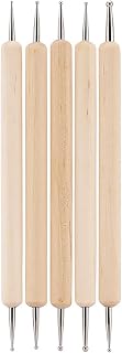 CHIPKART 5 Pcs Nail Dotting Pen Tool Set Nail Polish Paint Manicure Dot Nail Art Tool Set Dual-Ended Nail Art Point Drill，Wood G2335 (Wood)