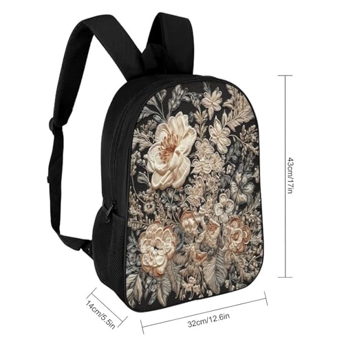 Travel Laptop Backpack Slim Durable Lightweight Back Pack Cute Lace Embroidery Floral Small Backpack For Women Men2
