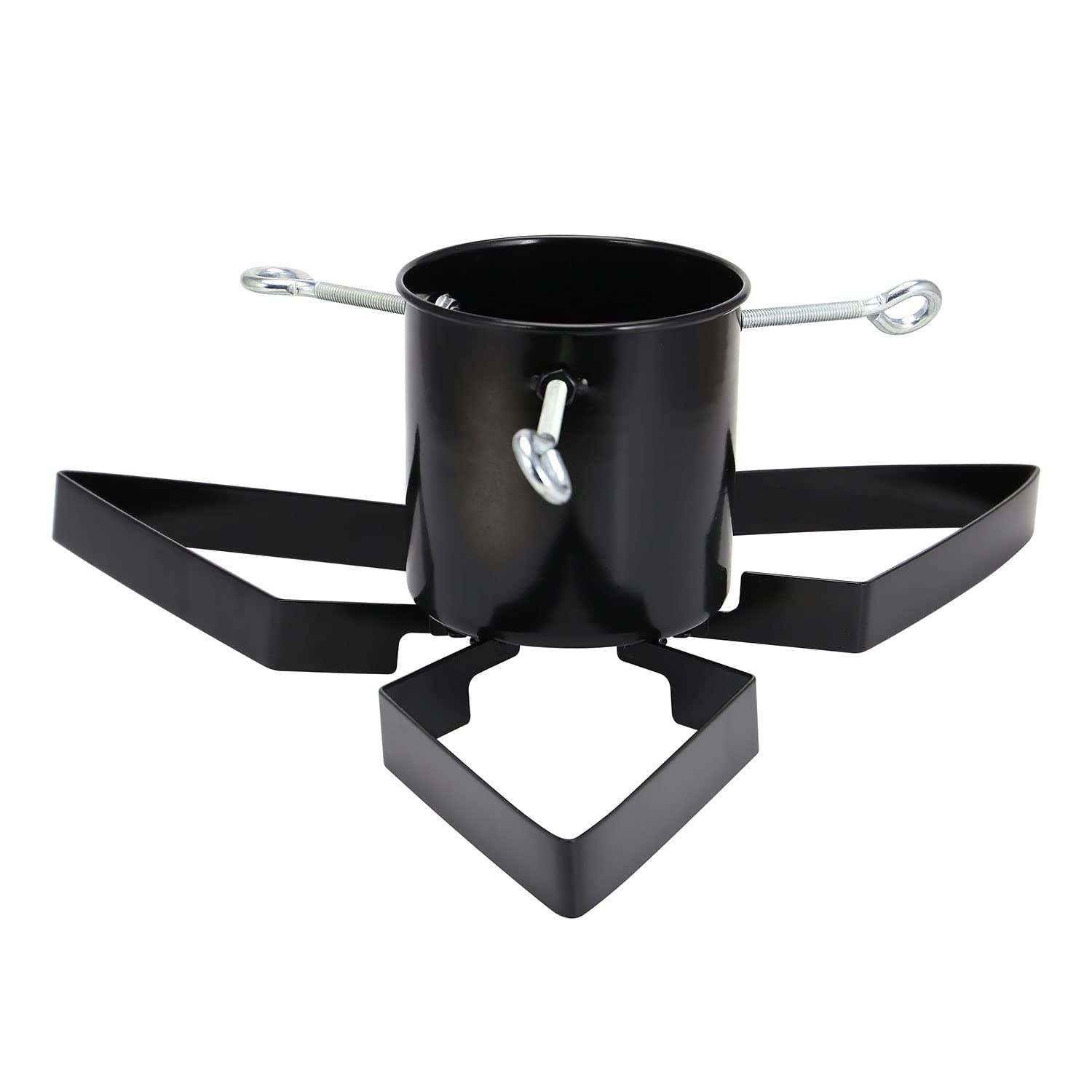 Taylor & Brown Christmas Xmas Metal Adjustable Tree Stand Holder Tree Tidy Decoration, Supports Trees Up To 8FT In Height - 1.4L Water Tank Capacity - 3-11cm Diameter (Black)