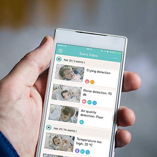 Lollipop Baby Monitor with True Crying Detection (Cotton Candy) - Smart WiFi Baby Camera - Camera with Video, Audio and Sleep Tracking thumbnail 4