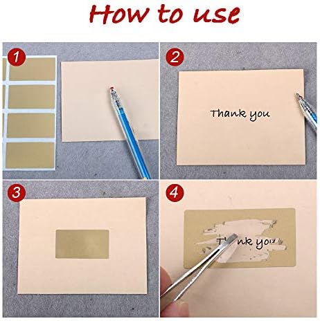 VINFUTUR 120pcs Scratch Off Stickers Scratch Off Labels Self Adhesive Peel and Stick DIY Rectangle Stickers Labels for Scrapbook Postcard Surprise Gift Notes Games 23mm x 42mm (Gold)