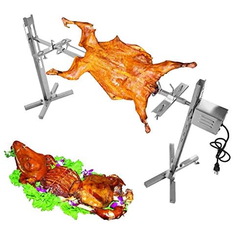 SIERINO 15W Automatischer Grill Gusseisen Grillwagen Elektrische Spuckstange Cover