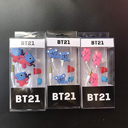 Image of BTS Headphones and Earphone Case Set, Kpop BTS Bangtan Boys Cute Cartoon Earphone Earbuds Music Headphones with Kawaii Durable Headset Case Best Gift for A.R.M.Y(Cooky)