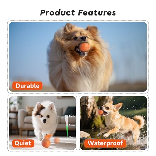 Image of Interactive Small Dog Toy Ball, 2 Inch Smart Jumping Ball for Puppy /Small Dogs, Activated Automatic Bouncing Moving Vibrating, Dog Toy for Small Dogs to Keep Them Busy(Orange)