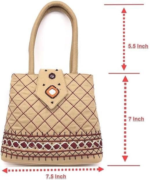 handicrafts Handmade MINI Bag for Women Handbag SMALL Size Traditional Hand Bag Micro Purse Cotton 8.5x.7x2.5 Inch Original Beads Thread Work Birthday Gift For Women Special