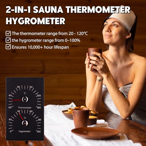 Saunakübel Set, 7L Aluminium Sauna Eimer mit Sanduhr, Saunaschale, Saunakelle, Thermo & Hygrometer, Sauna Zubehör Set Aufgusseimer Set für Badezimmer und Hotelbadewanne