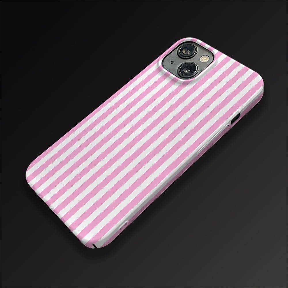 Cute Striped Phone Case Compatible with iPhone 13 Case Raised Lens Edge Protection Stylish Slim Shockproof Phone Cover