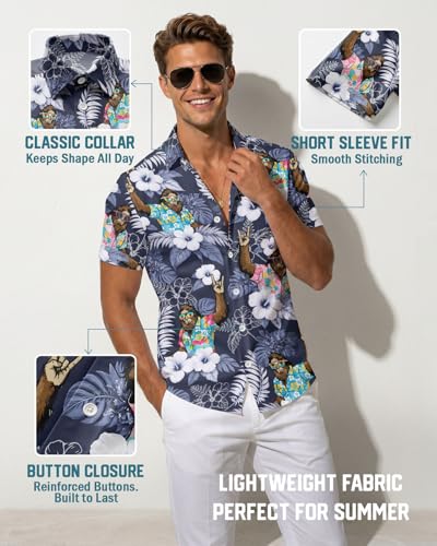 Image of 99TIMORO Fathers Movie Hawaiian Shirt for Men, Characters Button Down Short Sleeve Top, Summer Beach Gifts