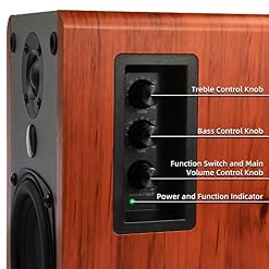 SINGING WOOD (Version 2021 BT25 Enceintes d’étagère Actives Bluetooth 5.0 avec amplificateur intégré – 2 entrées AUX – Télécommande à Fonctions complètes – 50 Watts RMS (Bois de Cerisier) - Les Beatles, Paul McCartney, John Lennon, RIngo Starr, George Harrison SINGING WOOD (Version 2021 BT25 Enceintes d'étagère Actives Bluetooth 5.0 avec amplificateur intégré - 2 entrées AUX - Télécommande à Fonctions complètes - 50 Watts RMS (Bois de Cerisier) – Image 6