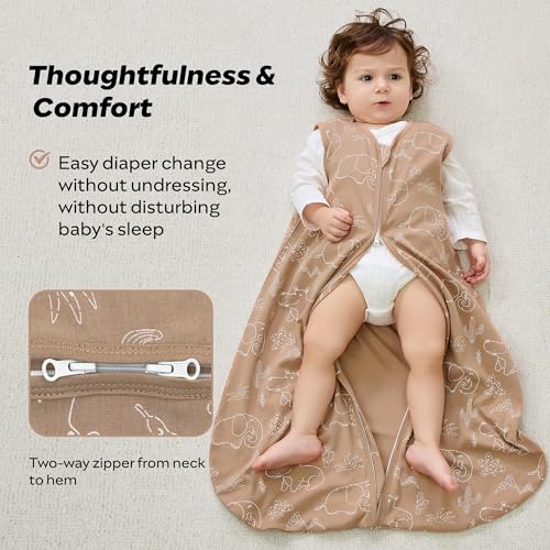 Image of JELLYMONI Baby Sleep Sack 6-12M, 0.5 TOG, 100% Cotton Wearable Blanket | 3 Pack, Soft Cotton Fabric, Breathable Lightweight Sleeveless Sleep Sack, Pre-Shrunk, 2-Way Zipper