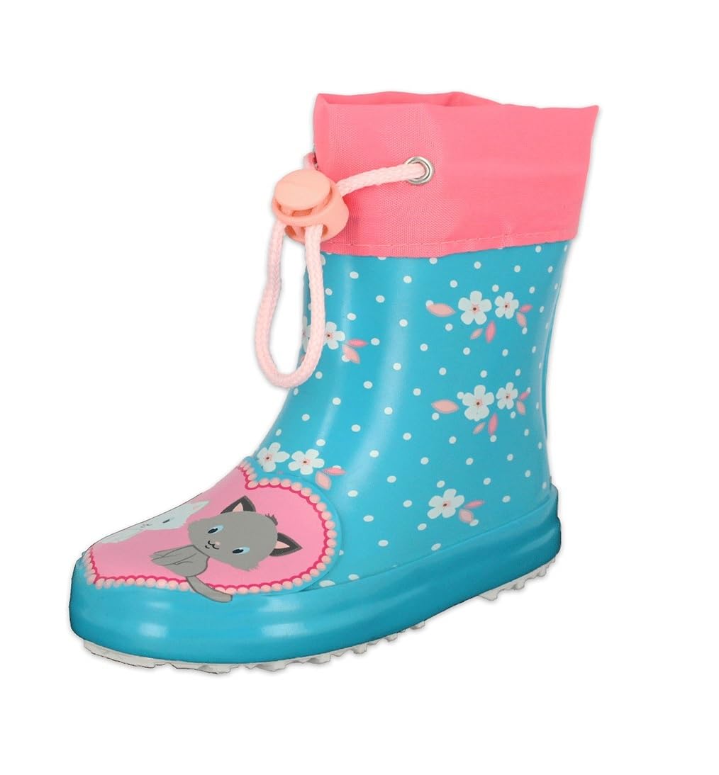 Beck Kitten Rain Boot, Turquoise, 12 UK Child