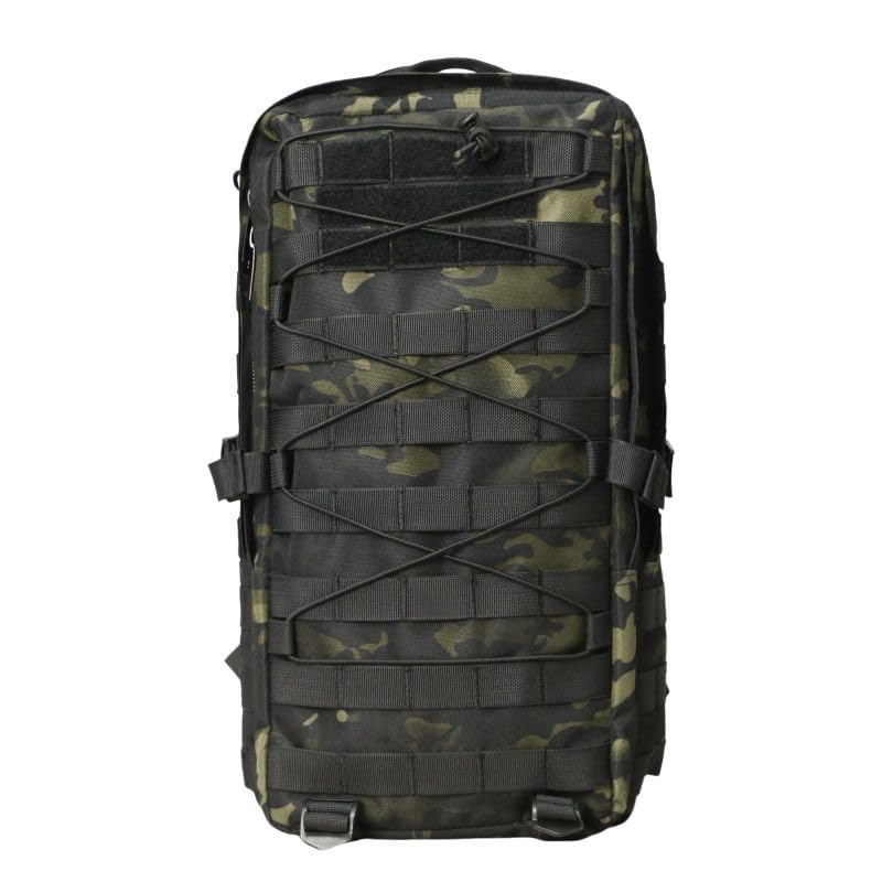 Mochila Táctica de 30-35 Litros, con Molle y Dos Compartimentos Grandes, Respaldo Acolchado y Transpirable, para Airsoft y Actividades al Aire Libre - Tamaño: 44 x 25 x 23 cm - Multicam black