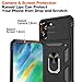Gritup for Samsung Galaxy S21 FE 5G Case with 2PCS Screen Protector, Build in 360° Rotating Ring Kickstand, Military Grade Protective Case for S21 FE Phone, Black