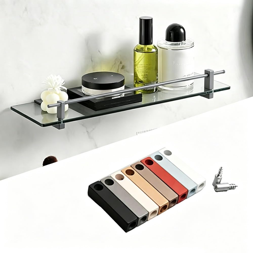 SVBVRFEEW Aluminum Shelf Guard Fence Gallery Rail Kit Anti-Fall Shelves Railing Rod Decorative Shelf Guard Rail Round Tube Safety Bar for Display Cabinet(Gray,80cm/31.5in)