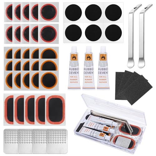 Bczhieulw 50 PCS Set,Kit repara pinchazos Bicicleta，Kit antipinchazos Bicicleta，Parches Bicicleta，Parches Bicicleta Autoadhesivo