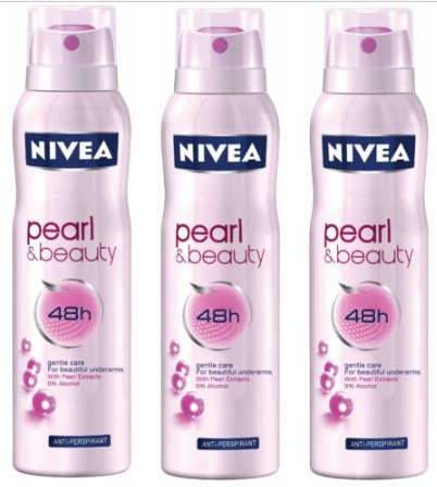 3 Nivea Pearl & Beauty Spray Deodorant Anti-perspirant 150ml - India - ���s�A���i - 3 x�j�x�A�p�[�����r���[�e�B�X�v���[�f�I�h�����g�A���`�p�[�}�v���C150ml