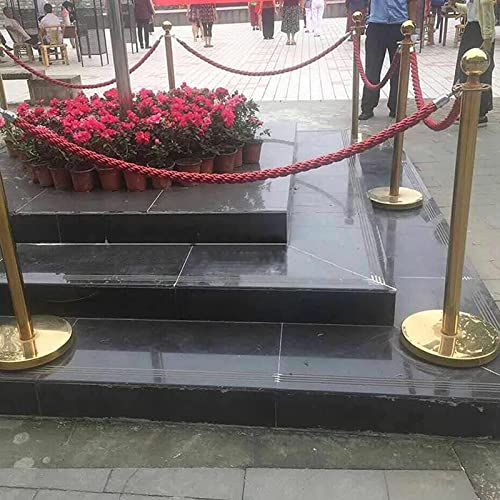Paletti di delimitazione con corda, barriere per il controllo della folla con ganci, paletti di sicurezza per code, corda rossa, paletti divisori per code, 250 cm/8,2 piedi