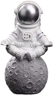 Homozy Astronauti Em Miniatura Ornamento Escultura Presentes De Decorativo, Tamanho Real Silver Meditate 