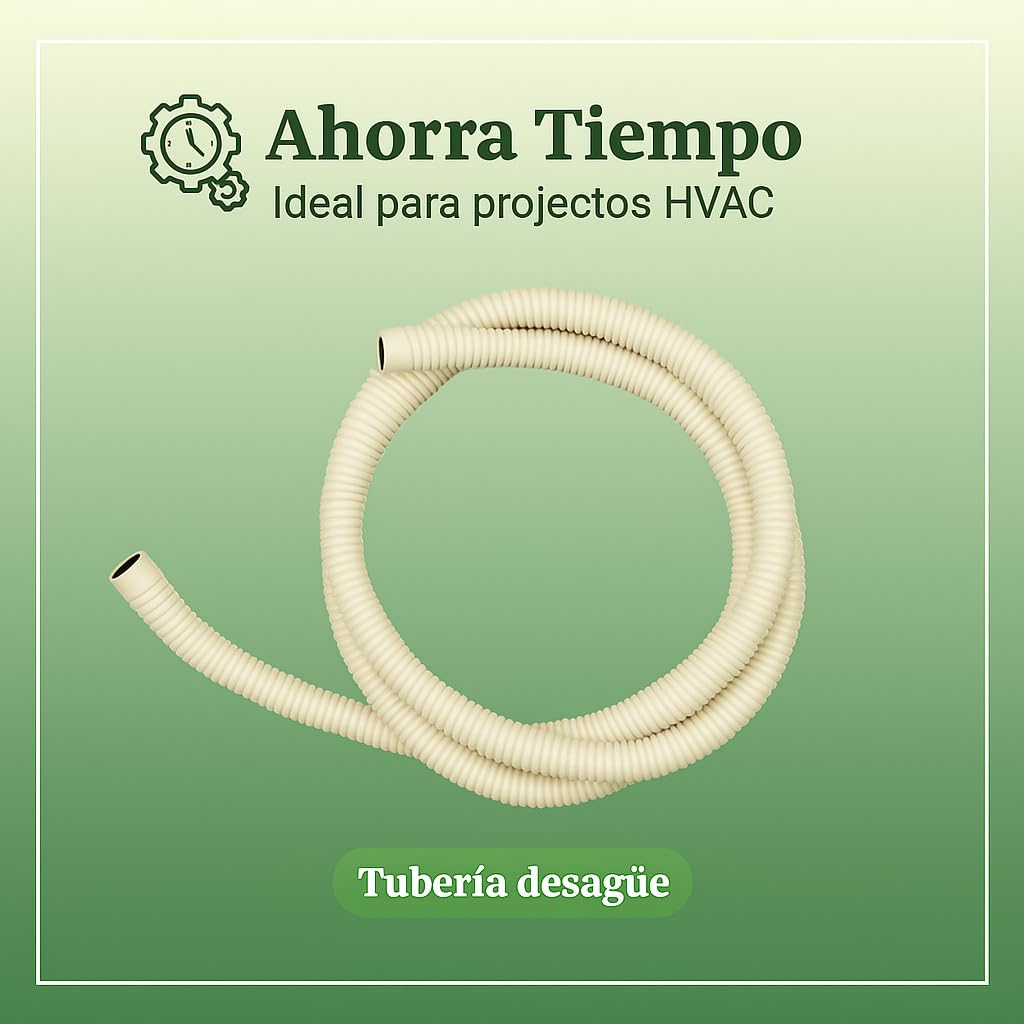 KIT INSTALACIÓN AIRE ACONDICIONADO COBRE 1/4" + 3/8" 5 METROS CON TUERCAS, ESCUADRAS, AMORTIGUADORES, TORNILLOS Y TUBO DESAGÜE