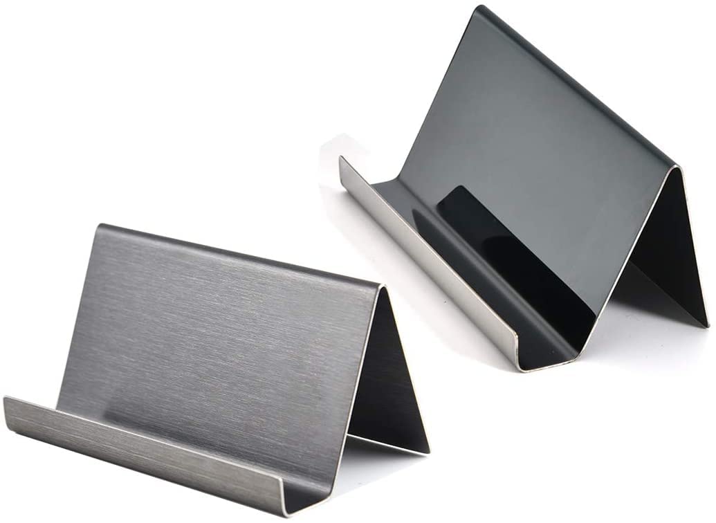 SOLID BLACK® Metal Desktop Card Holder for Desk Stainless Steel