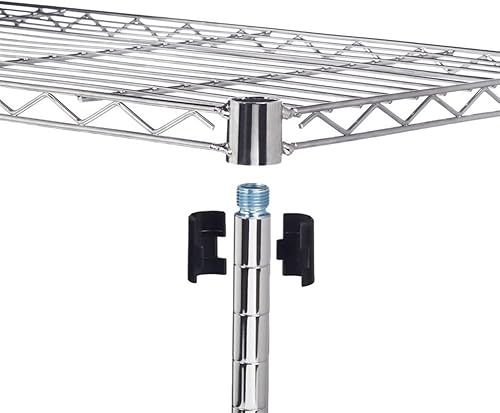 Miniatura 4 de Estantería de 4 niveles  Estantería de alambre de almacenamiento ajustable de 4 estantes, organizador de metal para lavandería, baño, cocina,