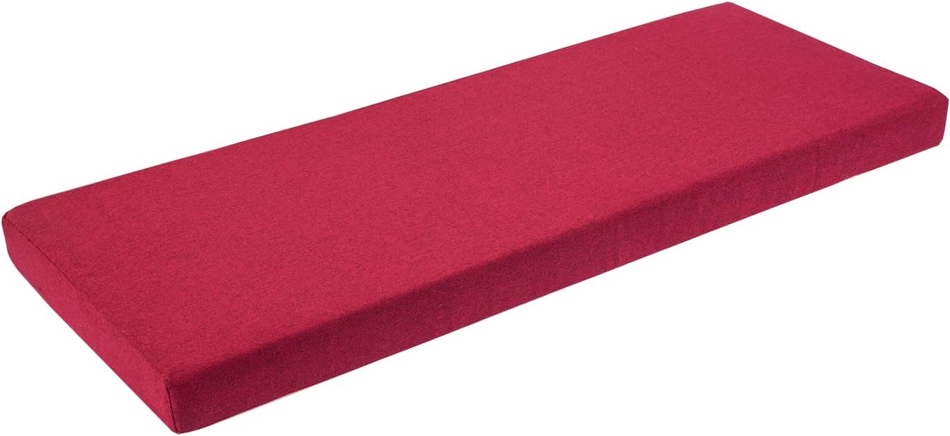 SAMTY Bench Cushion for Indoor Shoe Storage Non Slip Window Seat Pad Kitchen Dining Settee Cushions 36x14 inch, Dark Red
