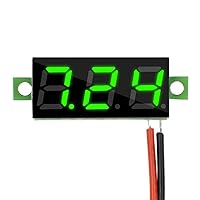 Vista 2 de diymore 10 piezas Mini Medidor de Voltaje Digital DC 2.5~30V 0.28" 2 Cables Voltímetro Digital Medidor Probador Pantalla LED Verde para Montaje