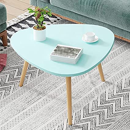 Tree House Engineered Wood Nesting Triangle End Coffee Tables Nightstand Modern Furniture For Home Office Living Room Nest White Table (White) (Blue)
