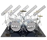 Miniatur-Sammelfigur. Mini Drum Kit The Kiss 40 cm Tribute Miniaturen Rockmodel Treppe 1:4 Sammlergröße Dolls Set Schlagzeug Sammlermodell