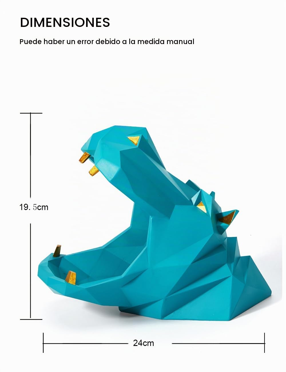 HAUCOZE Cuenco de Dulces Hipopótamo Jarra de Galletas Escultura Decorativa Moderna Arte Hogar Regalo para Salón Comedor Oficina Azul 20cm
