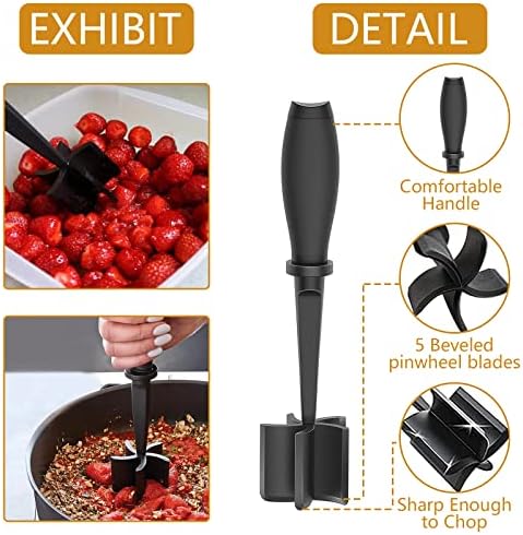 ANBOP Meat Chopper, Hamburger Chopper, Multifunctional Heat Resistant Beef Masher and Smasher, Ground Beef, Ground Turkey and More, Nylon Ground Beef Chopper Tool and Meat Fork, Non Stick Mix Chopper