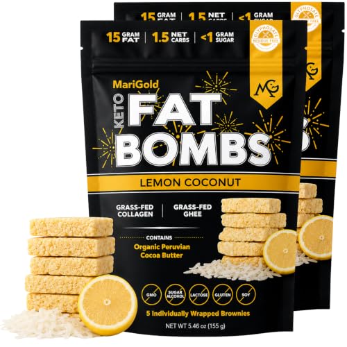MariGold Keto Fat Bombs, Lemon Coconut - 2 Bags, 10 Servings