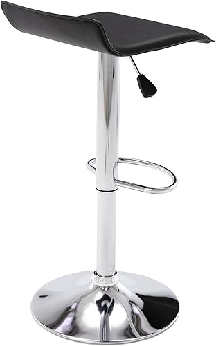 Miniatura 10 de Vogue Furniture Direct Juego de 2 taburetes de bar ajustables, modernos taburetes de bar giratorios de piel sintética para elevador de aire, silla