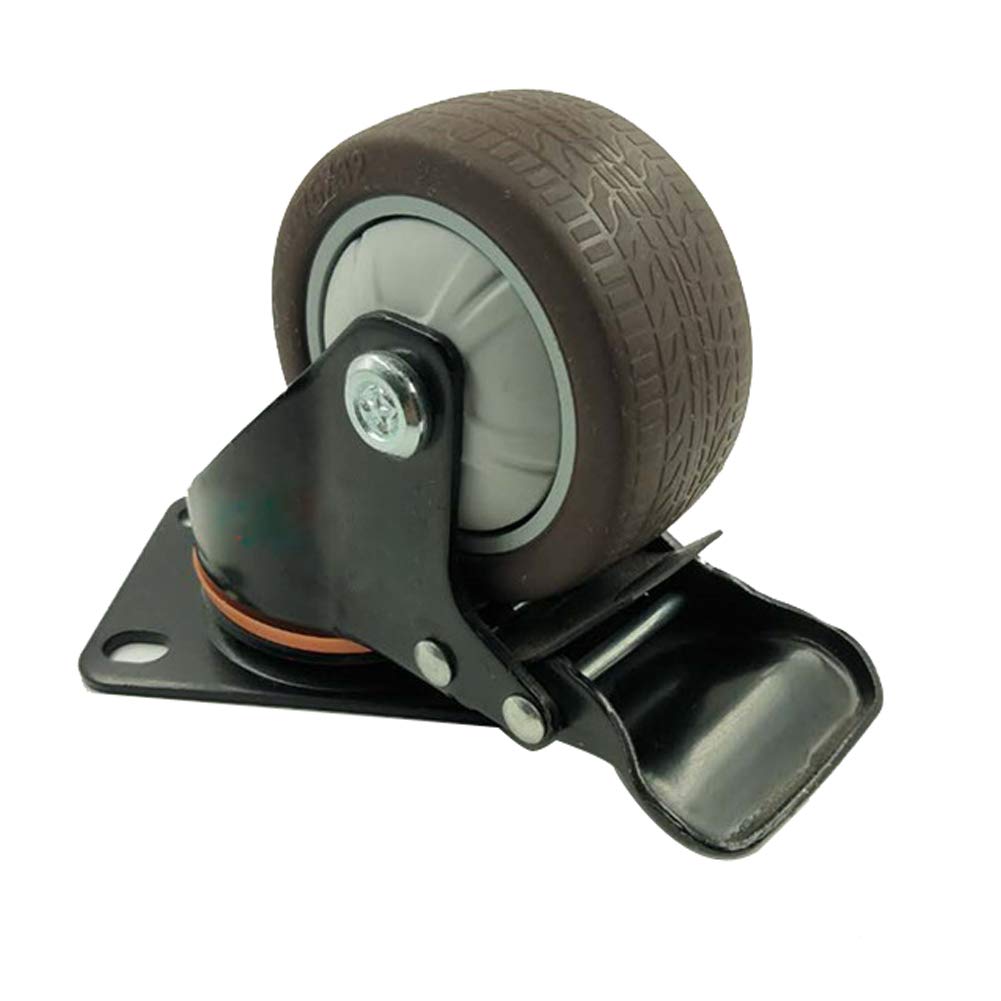 rotelle， Carrello for trasporto industriale/ospedale da 3 pollici/100 mm con freno, for carichi pesanti, 400 kg, 4 pezzi
