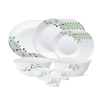 Tiara Series, Foliage, 21 Pcs, Opalware Dinner Set, White
