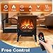DUMOS Electric Fireplace Heater, 26” Freestanding Electric Fireplace Stove with 3D Flame Effect & Remote Control, Stylish Stove for Home with Safety Features, Adjustable Heat & 12H Timer, Charcoal