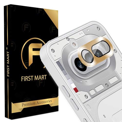Image of FIRST MART Gold Camera Ring Guard Protector for Nothing Phone 4A | Tempered Glass with Metal Alloy Rings, HD Clear, Scratch Resistant, Case-Friendly | Pack of 1