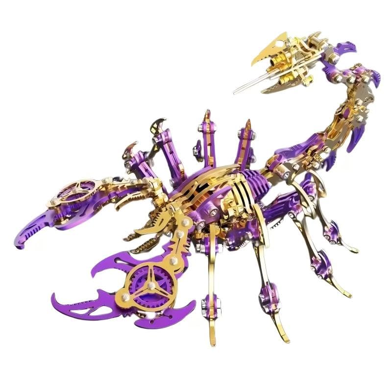Scorpion 3D Metal Puzzle Kits, Mechanical Model Kit 454 PCS – DIY Metal Building Toy & Craft Kit for Teens and Adults, Perfect Birthday (Purple & Gold)