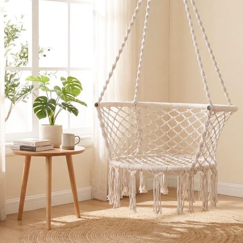 Giantex Hammock Chair, Macrame Swing Chair with Tassels, Boho Han...