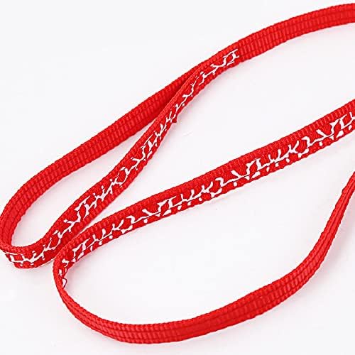Dog Leash nylon Dog Pet Puppy Cat Adjustable Harness With Lead Leash Leash Chain Collars Interactive Toy 3Pcs B Red