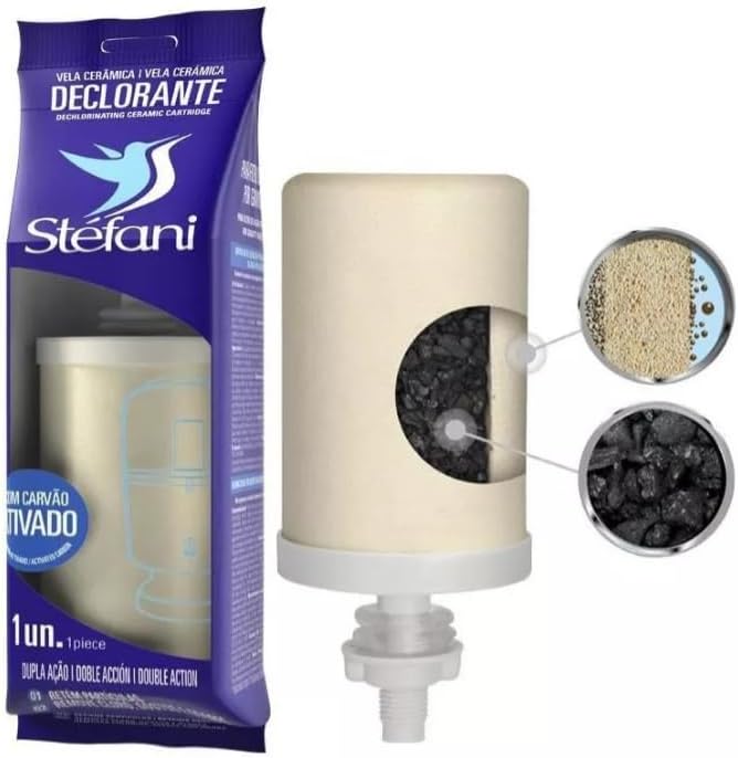 Brazilian Double Action ceramic water filter cartridge,Beige (KIT OF 3)