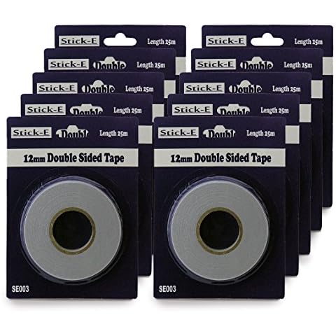 STICK-E Double Sided Tape 12mm x 25m (10 ROLLS) Cover