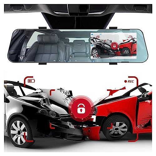 Retrovisor con cámara frontal y trasera Full HD 1080P para grabar trayectos en coche 3