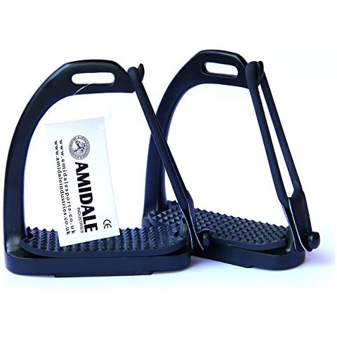 Amidale PEACOCK STIRRUPS HORSE EQUESTRIAN SAFETY IRON FILLIS S/S STIRRUPS BLACK BNWT 5.00 INCHES Cover