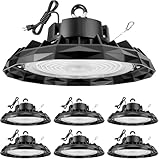 THELUX 200W Super Bright UFO LED High Bay Light 30000lm 5000K AC100-277V High Bay LED Shop Lights for Warehouse Factory Commercial Bay Lighting with Plug and Play Easy Installation 6Pack