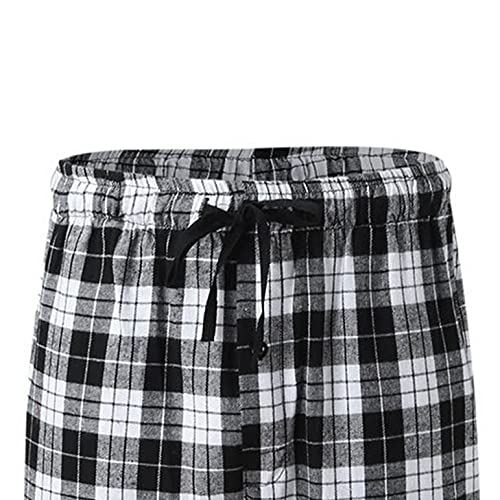 Dreamyth Mens Pajama Pants Ultra Soft Cotton And Linen Sleep Pants Plaid Pj Bottoms Lounge Pants With Pockets #TOP5