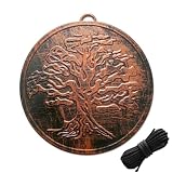Replacement Wind Catcher, Circular Vintage Tree of Life Decor with 16.4FT Nylon Cord, 1MM Thick Metal Wind Chime Replacement Parts for Wind Chimes, Hanging Decoration Ornament for Garden, Patio, Tree