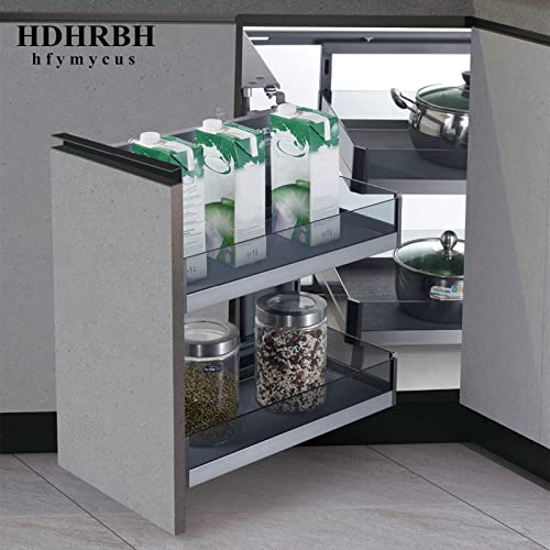 Hdhrbh Blind Corner Cabinet Pull Out For 14 Inch Organizer,Kitchen Corner Cabinet Pull Out,Magic Corner Pull Out Left Or Right Handed Open,2 Tiers Swing Tray,Chrome Blind Corner Soft Close #TOP1