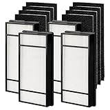 KEYJINIU 4 Pack HEPA HRF-H1 HRF-H2 / Filter (H) + 8 Pack Carbon Pre Filter Compatible with Honeywell...